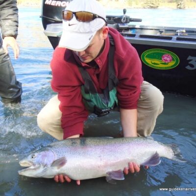 cam holding 35 inch kenai rainbow trout