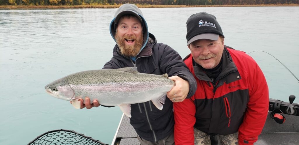 End of August happy client with their rainbow trout