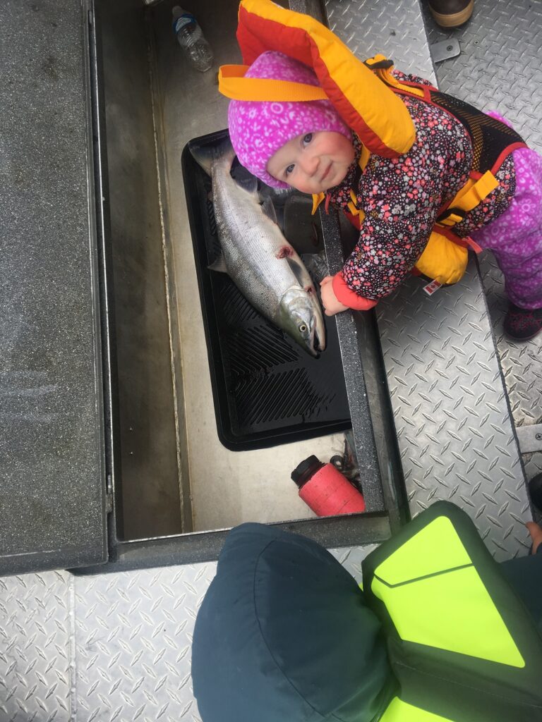 Babies first kenai river rainbow trout caught in alaska