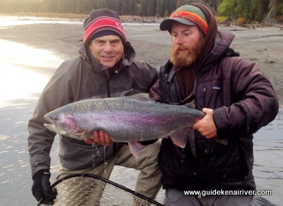 This Kenai River rainbow trout was caught early in the morning while fly fishing in Alaska.